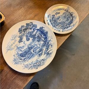 Wedgwood Blue and Cream Decorative Plates